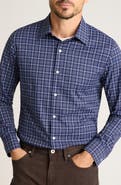 Bonobos Tech Slim Fit Navy Plaid Performance Button-Down Shirt