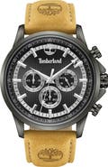 Timberland Bernardston Multifunction Chronograph Leather Strap Watch, 45mm