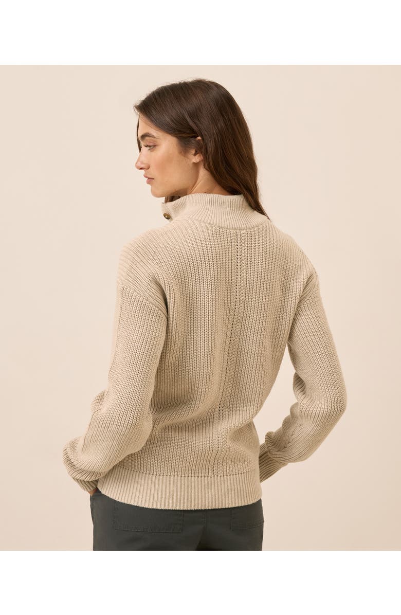 Pact Luxe Knit Henley Sweater, Alternate, color, Flax Heather