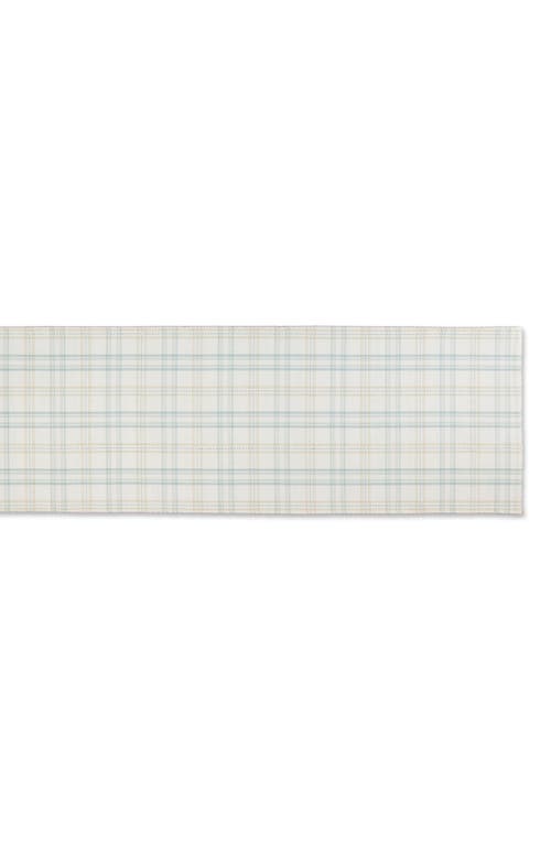 Design Imports Cottontail Garden Plaid Table Runner In White