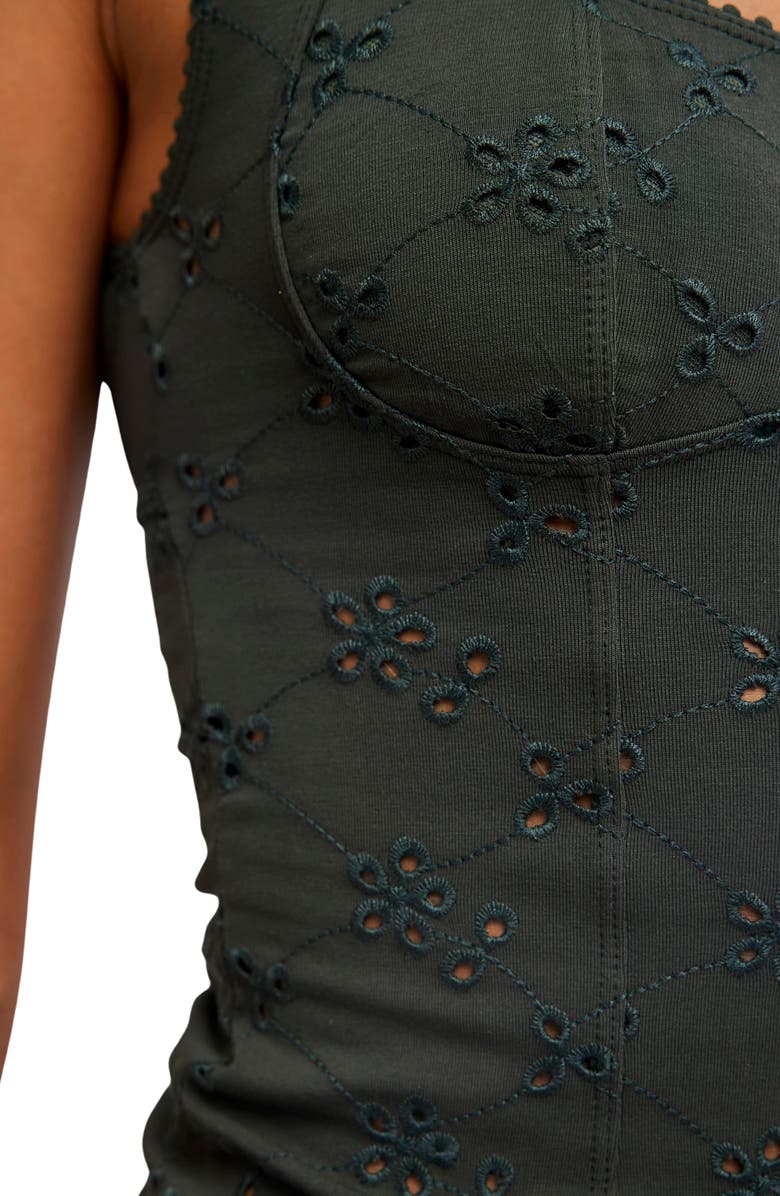 Free People Full Bloom Eyelet Knit Camisole, Alternate, color, Hunter