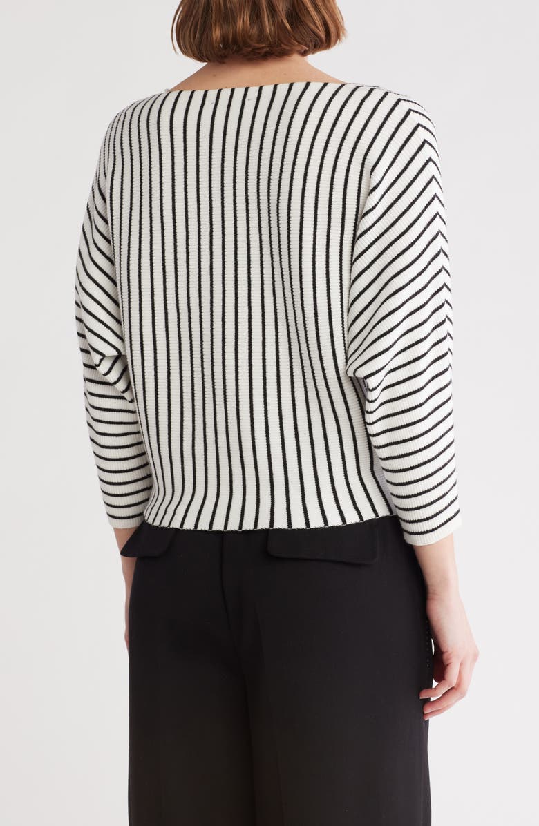 Adrianna Papell Stripe Dolman Sleeve Ribbed Sweater, Alternate, color,