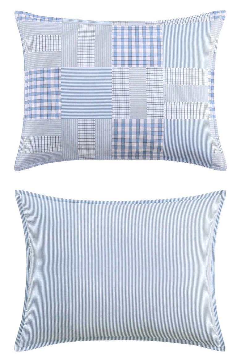 Hamptons Patchwork Cotton Percale Comforter & Shams Set, Alternate, color, LIGHT BLUE