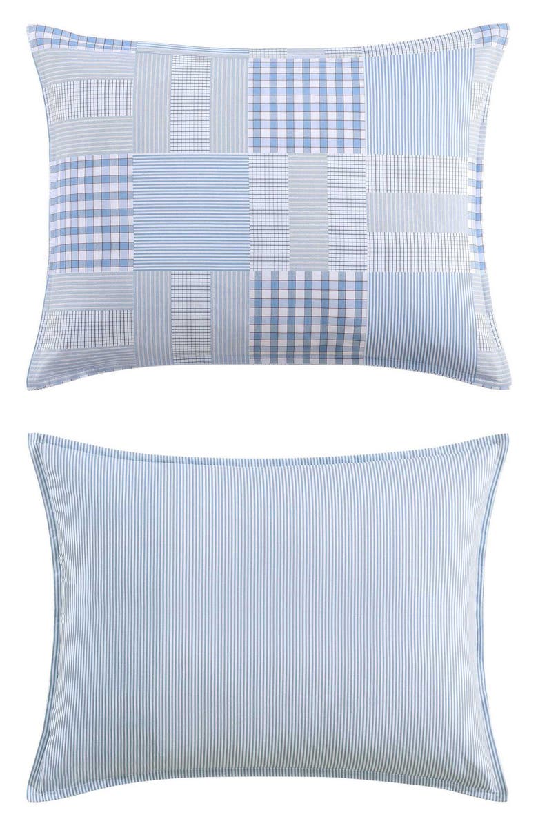 Tommy Hilfiger Hamptons Patchwork Cotton Percale Duvet Cover & Shams Set, Alternate, color, Light Blue