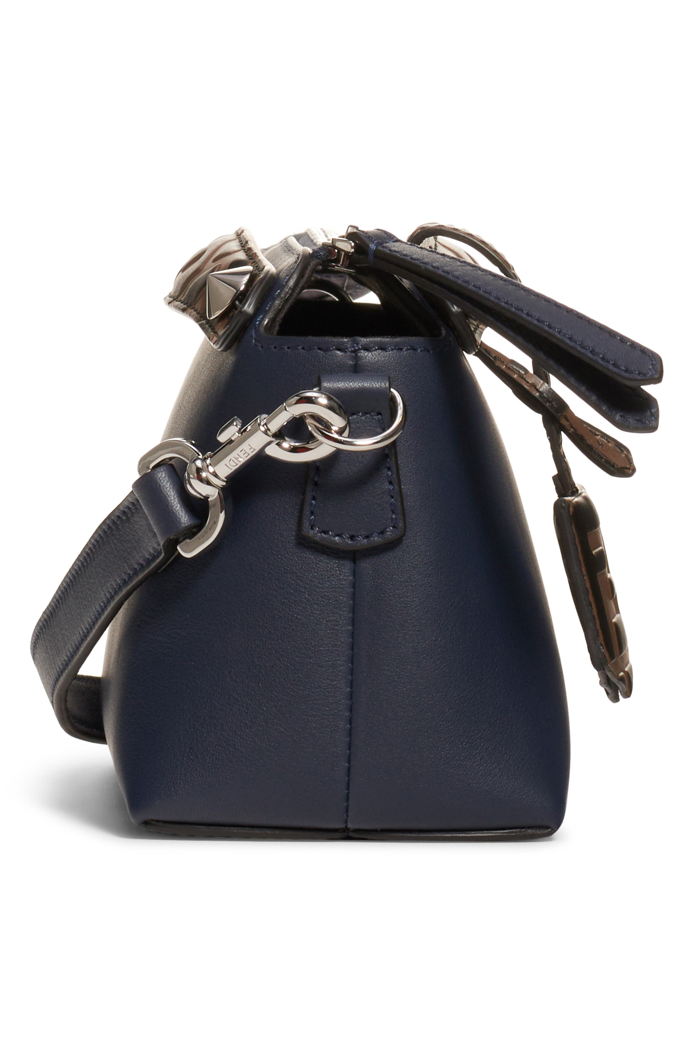 Mini By The Way Leather Crossbody Bag, Alternate, color, MIDNIGHT/MAYA BLACK/ PALLADIUM