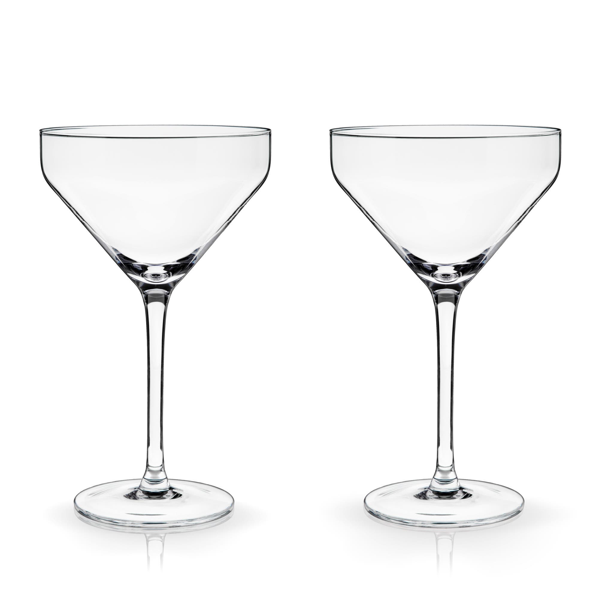 Viski Raye Crystal Angled Martini Glasses Set of 2 in Clear 