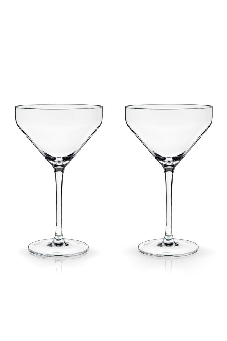 Raye Crystal Angled Martini Glasses Set of 2, Main, color, Clear