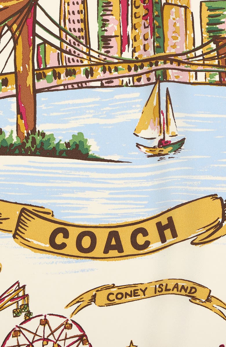 COACH New York Map Square Silk Scarf, Alternate, color, 