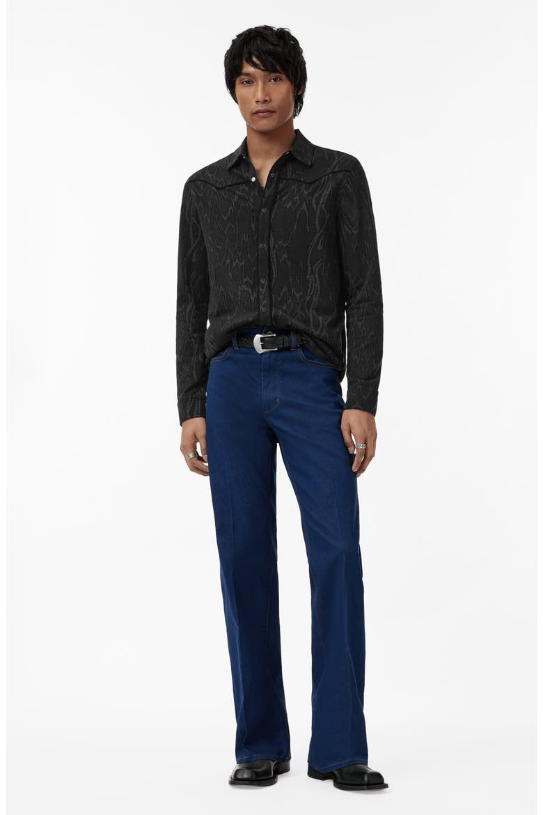 Miner Jacquard Snap-Up Western Shirt, Alternate, color, BLACK