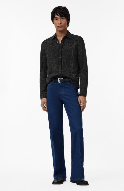 JOHN VARVATOS JOHN VARVATOS MINER JACQUARD SNAP-UP WESTERN SHIRT