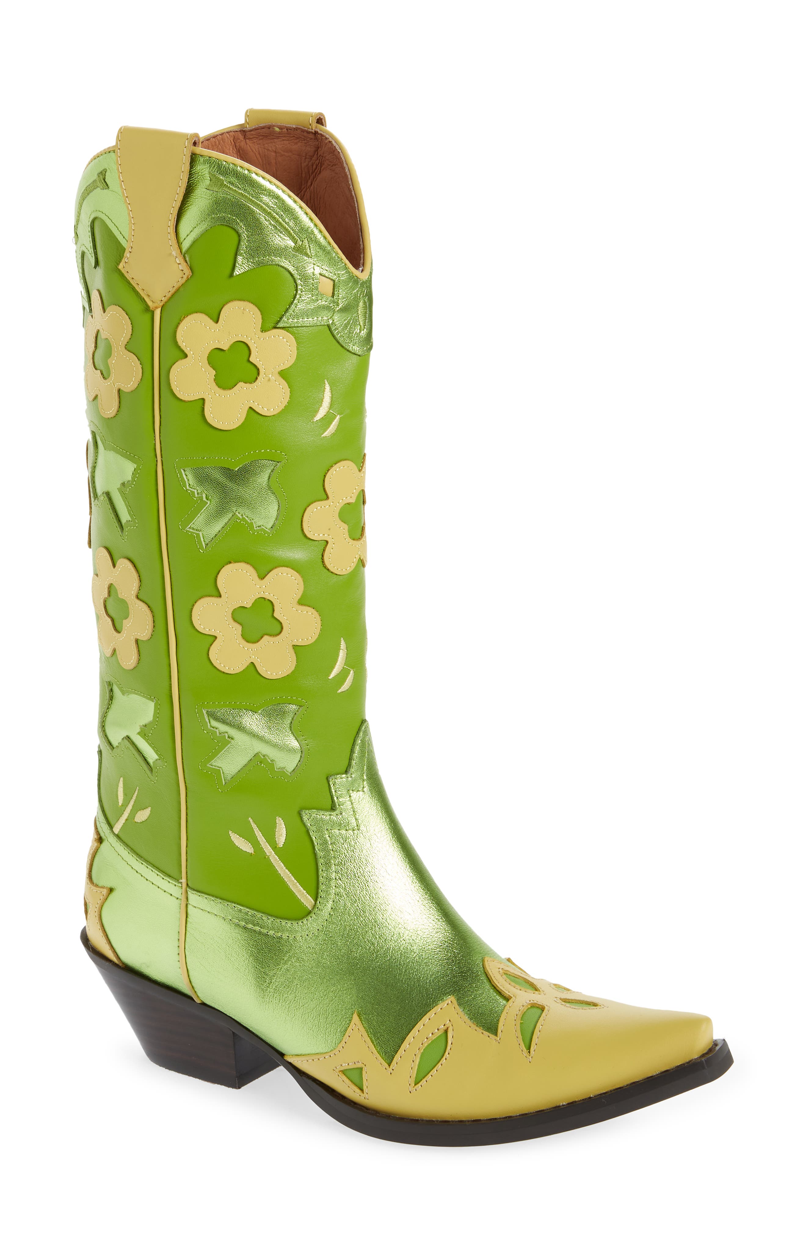 Looney Patch Western Boot, Main, color, GREEN
