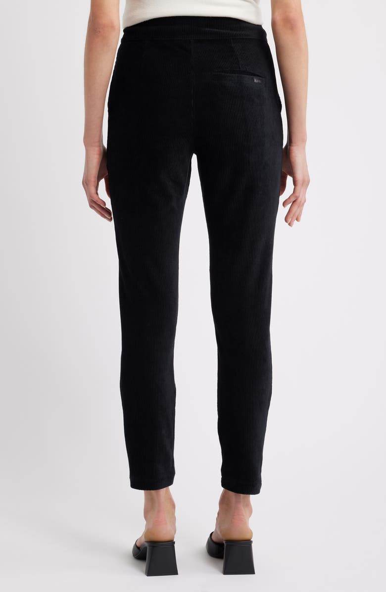 Hue High Waist Corded Knit Straight Leg Pants, Alternate, color, Black