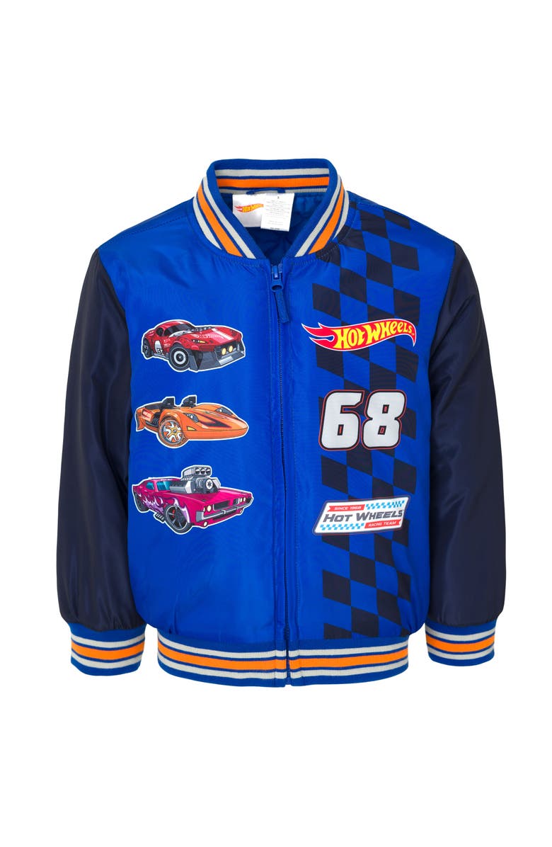 Hot Wheels Racing Zip-Up Bomber Jacket, Main, color, Blue Navy