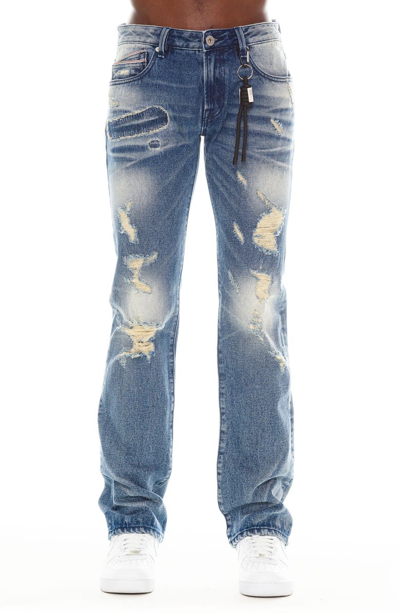 Cult of Individuality Rebel Ripped Straight Leg Jeans, Main, color, Knox