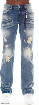 Cult of Individuality Rebel Ripped Straight Leg Jeans