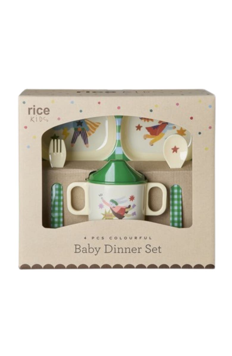 Rice by Rice Melamine Baby Dinner Set Hero, Main, color, Green