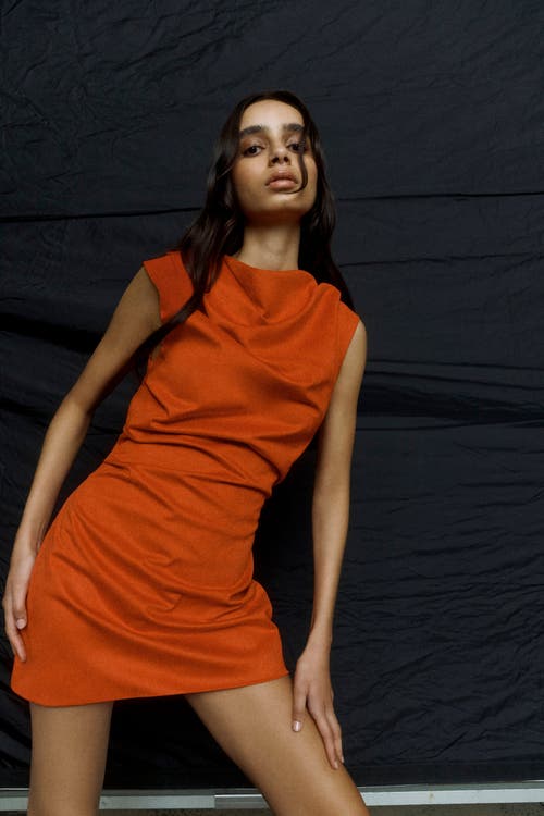 One Of Others Norah Mini Dress In Tangelo
