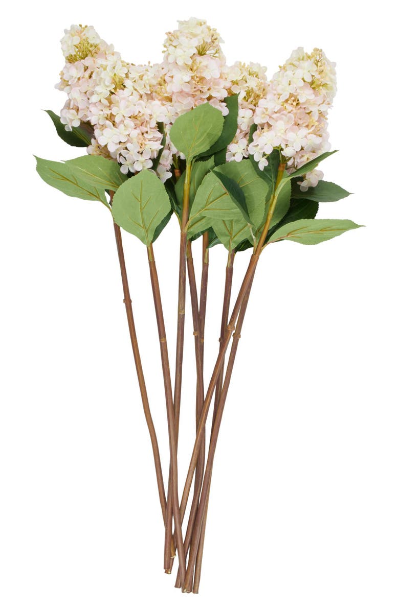 SONOMA SAGE HOME Set of Eight Pink Hydrangea Artificial Flowers, Alternate, color, Pink