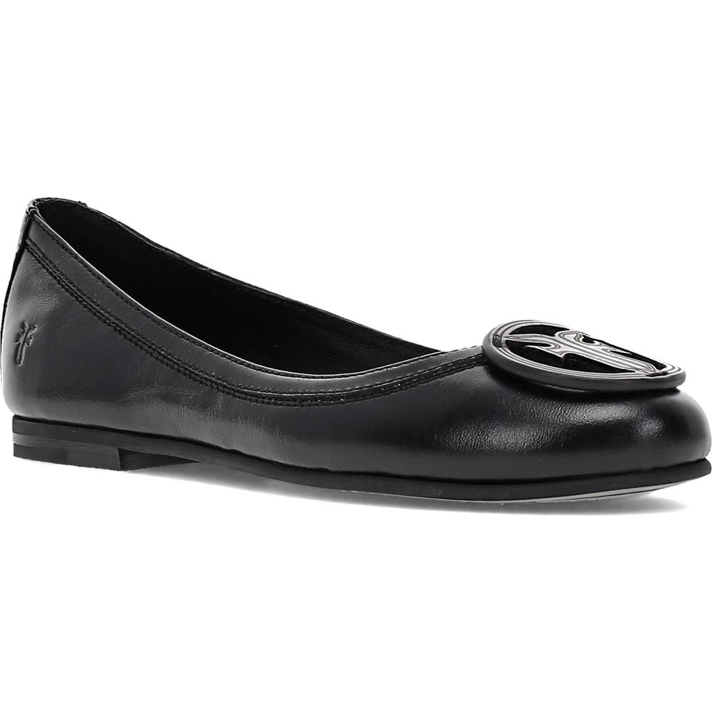 Frye Carson Logo Ballet Flat In Black