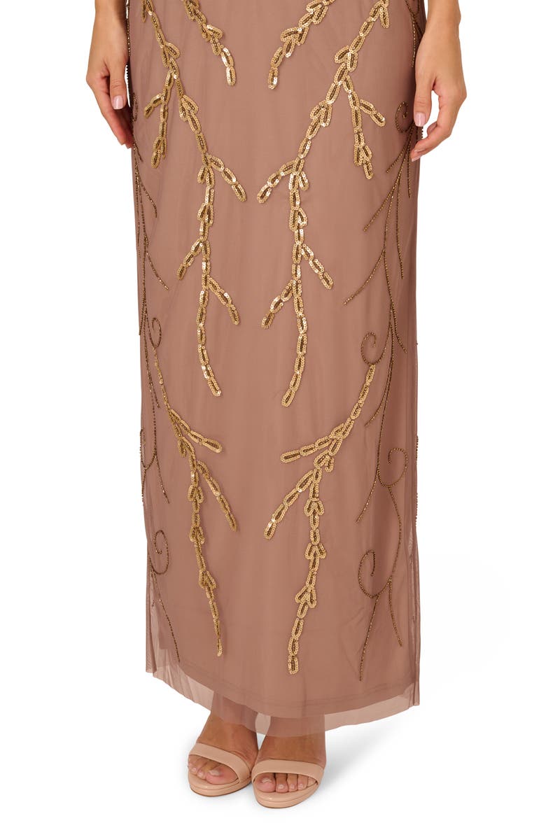 Adrianna Papell Beaded Blouson Evening Gown, Alternate, color, 