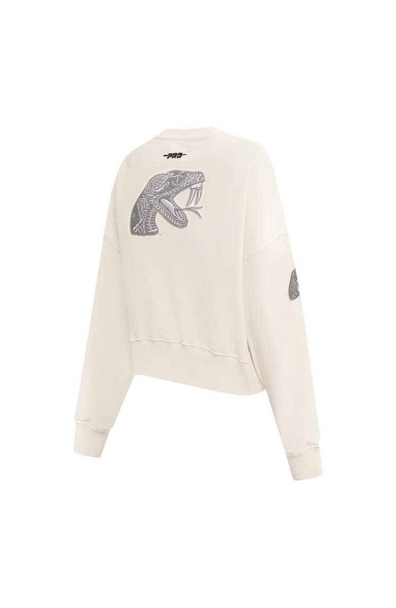 PRO STANDARD Women's Pro Standard Cream Florida A&M Rattlers French Terry Boxy Cropped Pullover Crewneck, Alternate, color, Cream