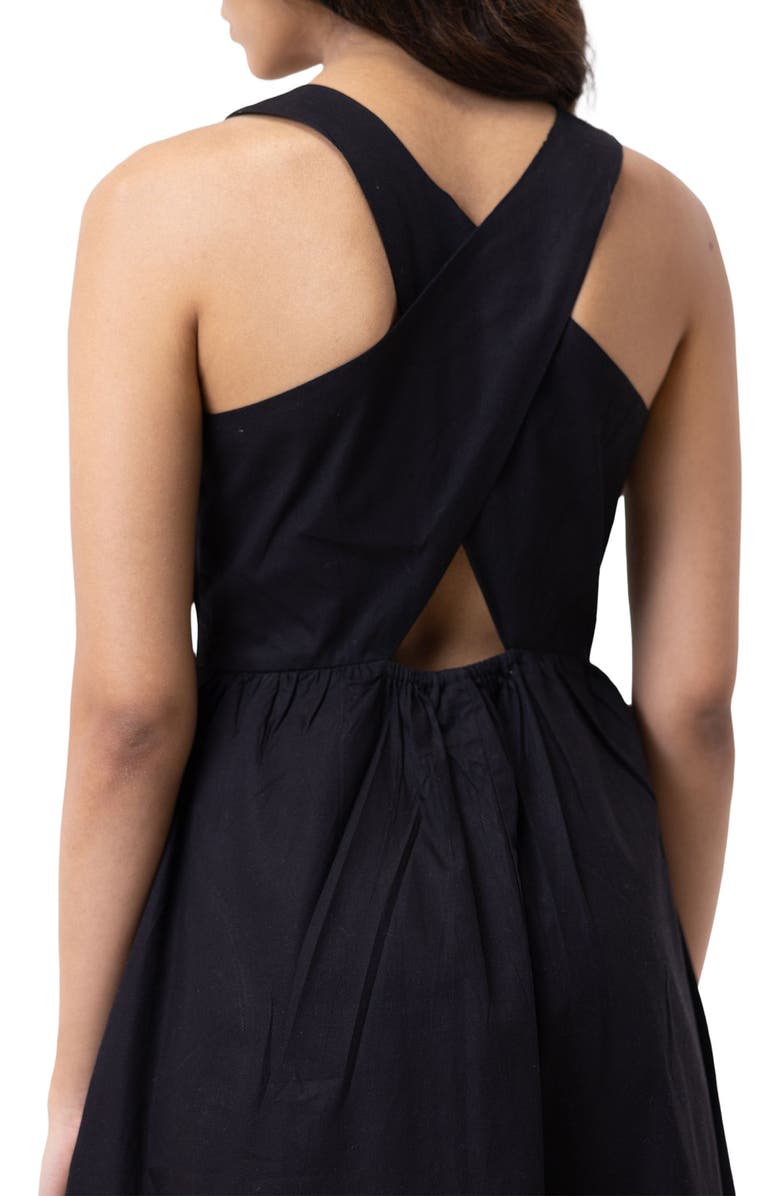 Reistor Cross-back Midi Dress, Alternate, color, Black