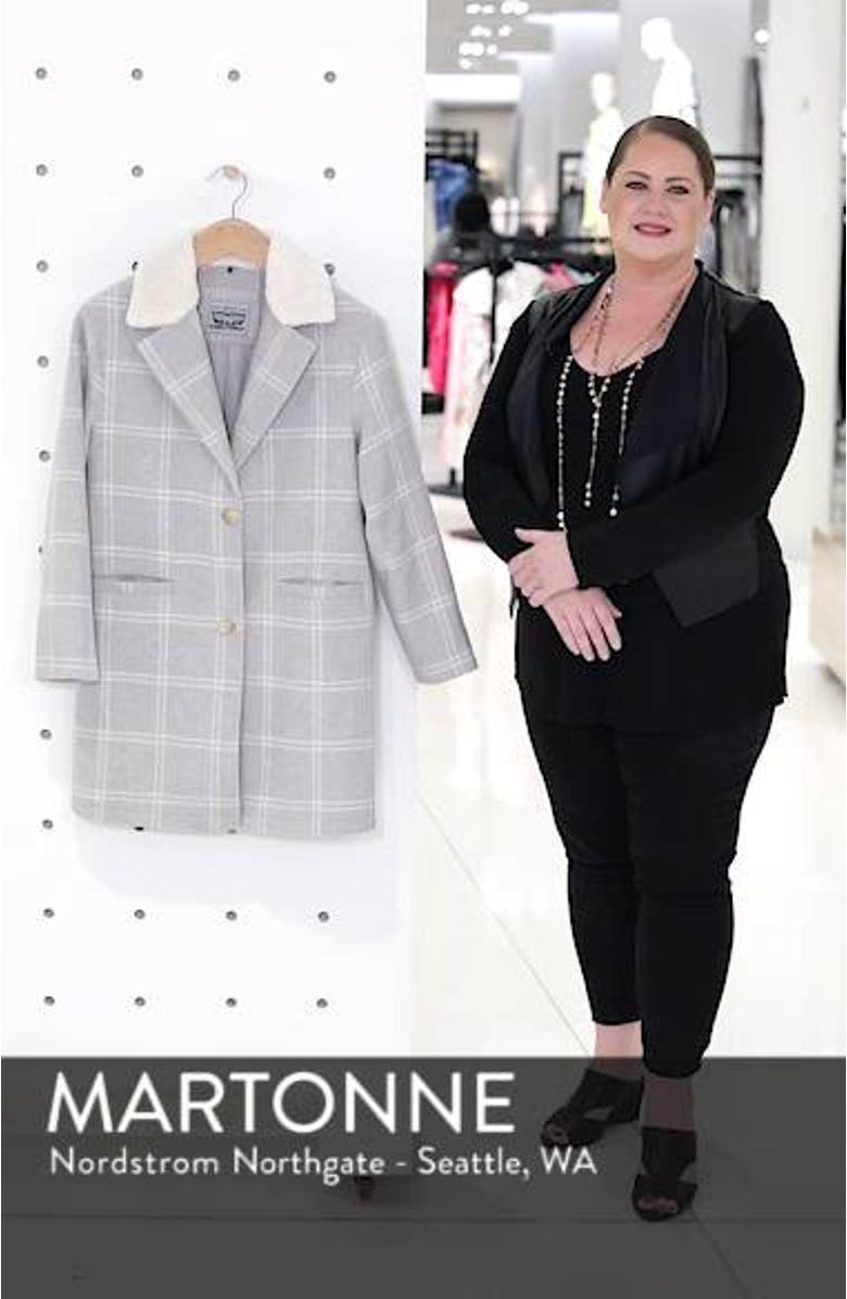 Wool Top Coat with Faux Shearling Collar, sales video thumbnail