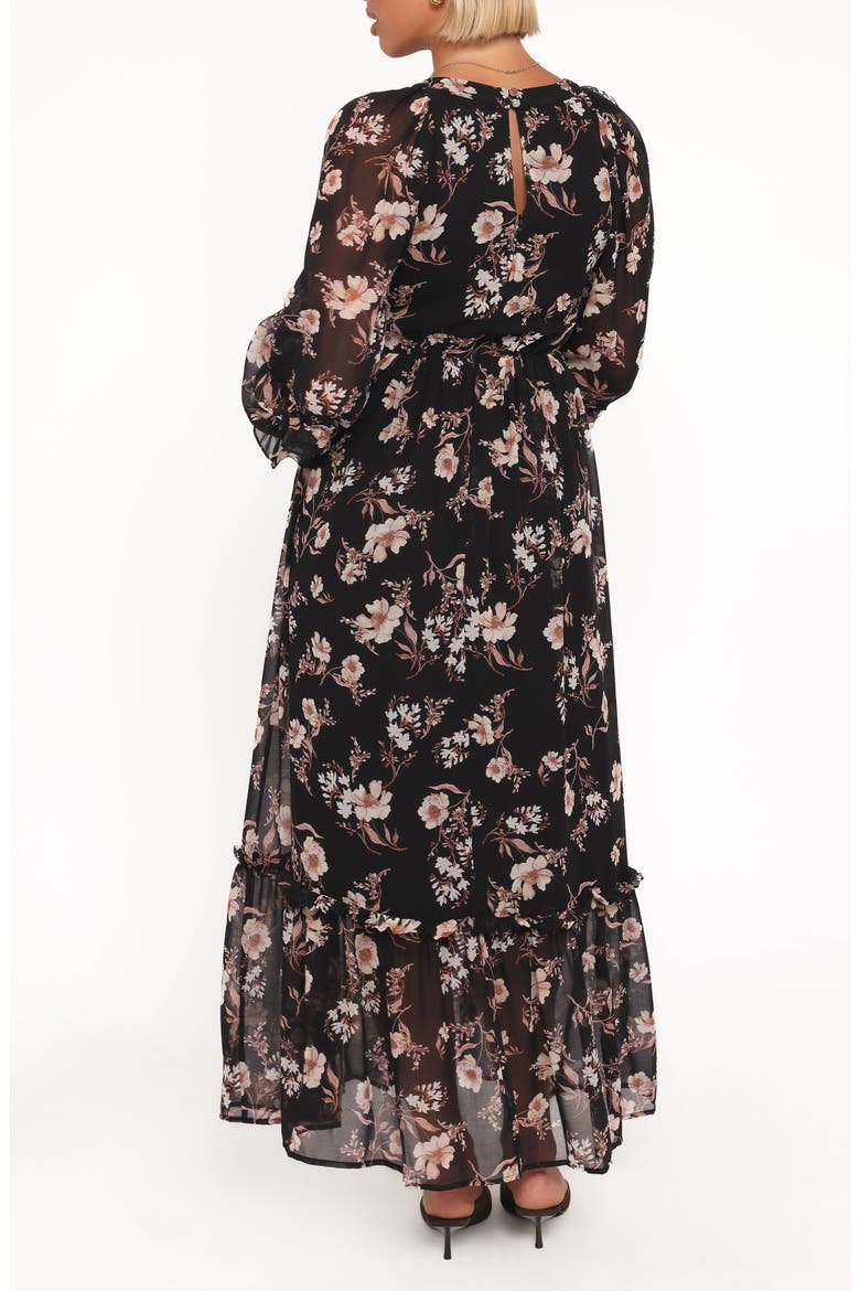 Evian Floral Long Sleeve Maxi Dress, Alternate, color, BLACK FLORAL