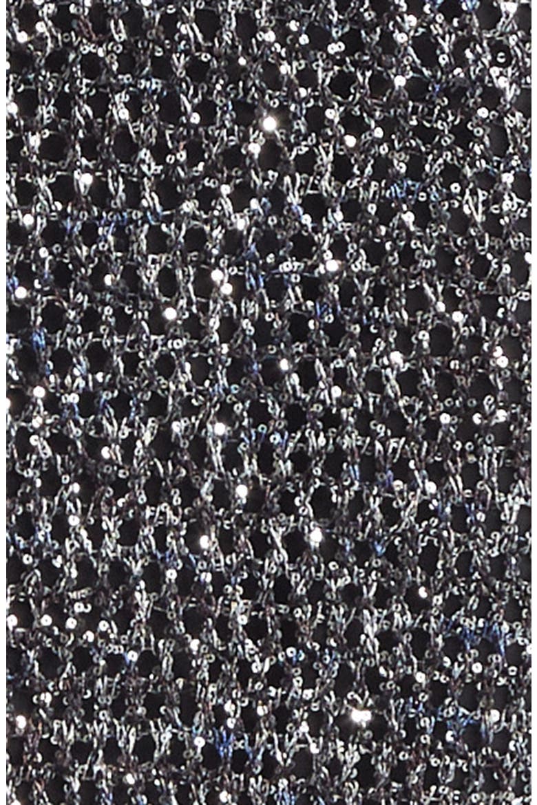 Sequin Embellished Open Knit Cardigan, Alternate, color, S91SQ-BLACK BASE WITH BLUE