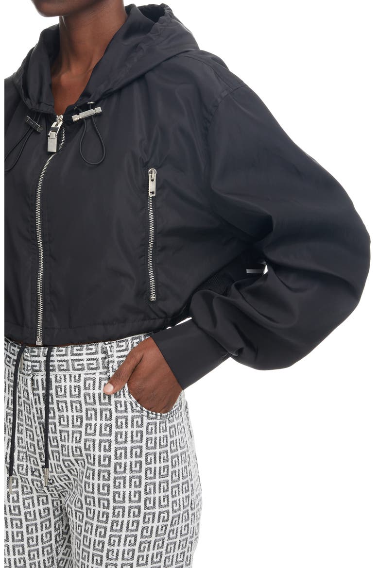Logo Crop Windbreaker, Alternate, color, BLACK