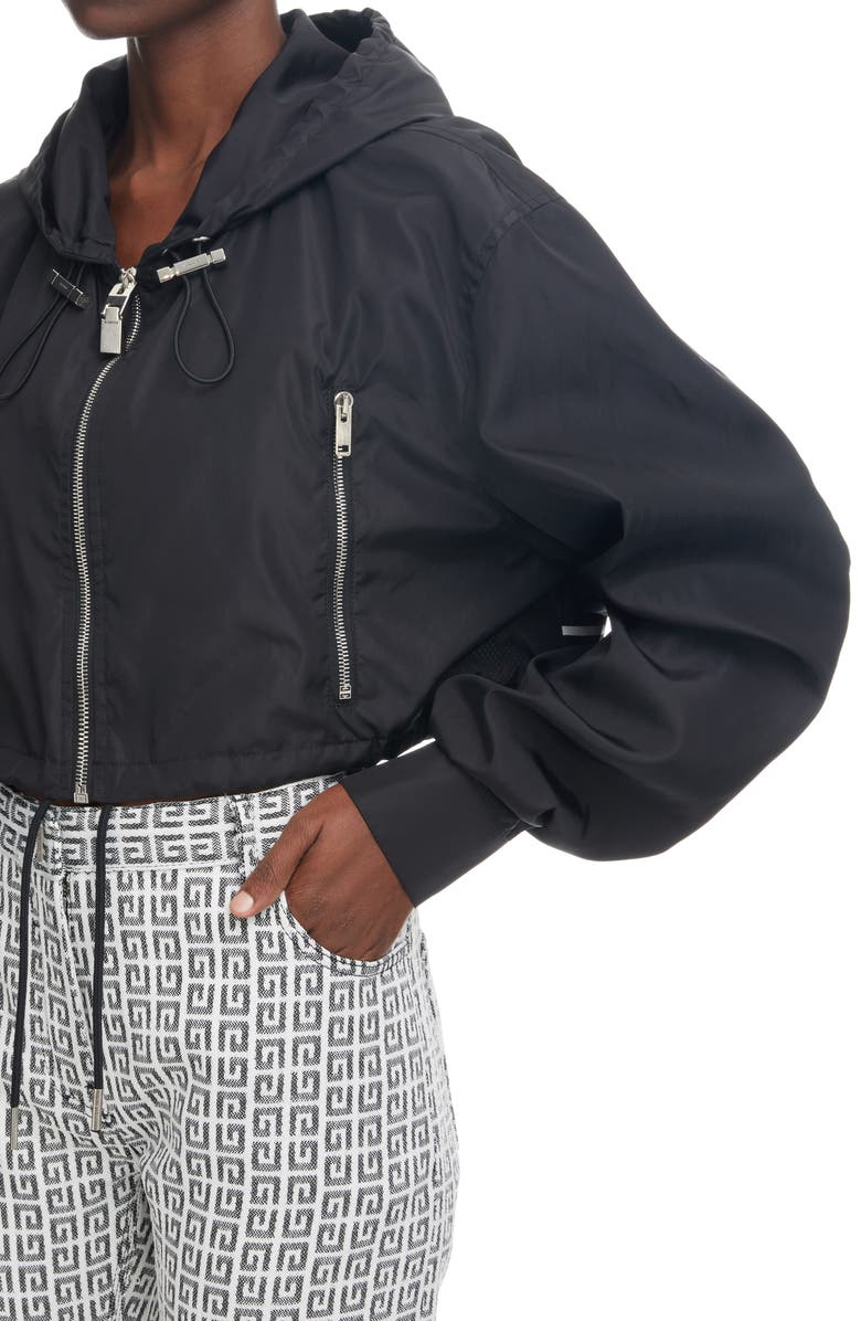 Givenchy Logo Crop Windbreaker, Alternate, color, 