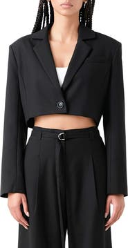 Grey Lab Oversize Crop Blazer