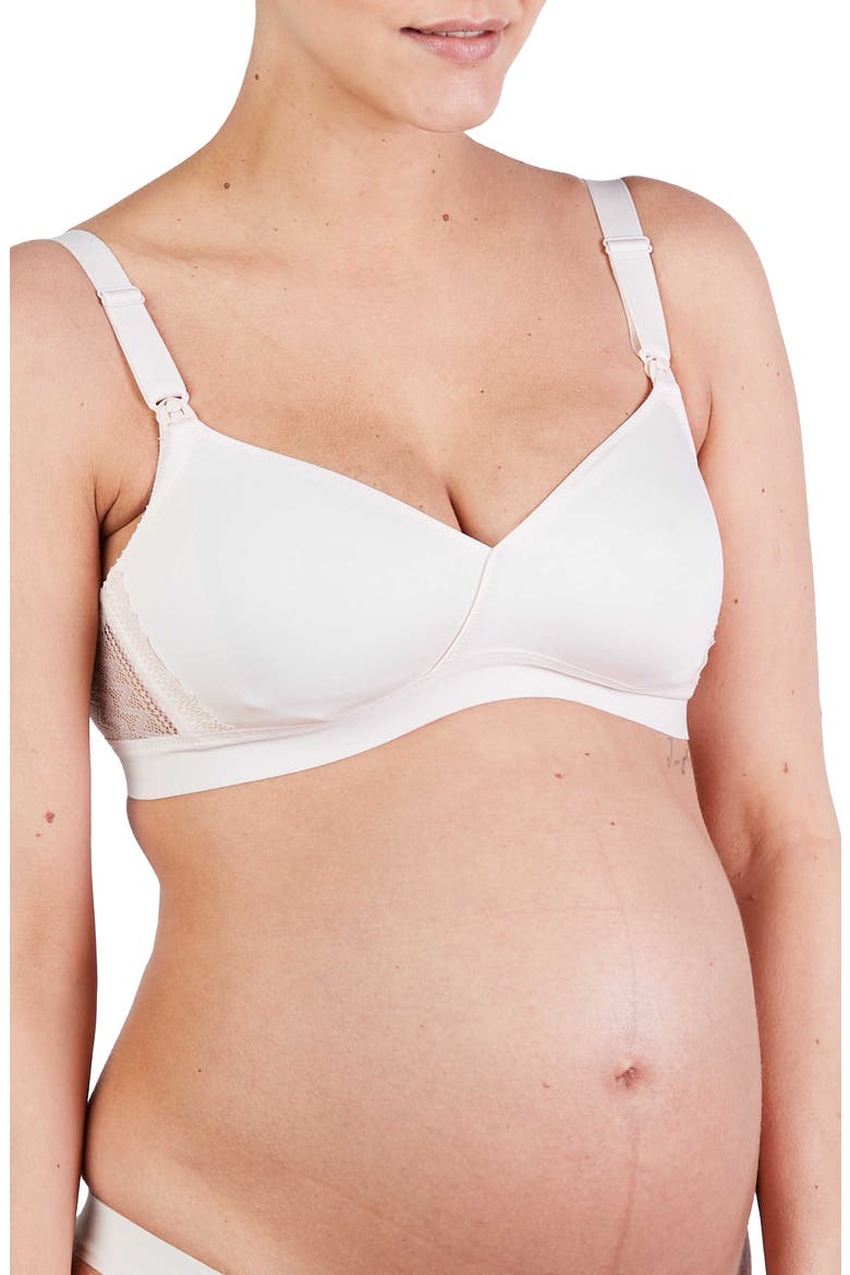 Serena Wireless Lace Nursing Bra, Main, color, BLUSH