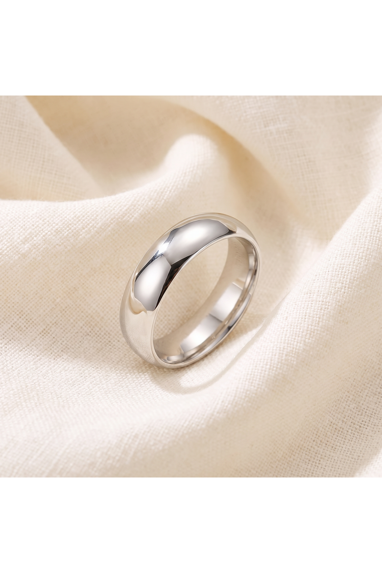 6mm Dome High Polished Wedding Band 14K Gold, Alternate, color, 14k White Gold