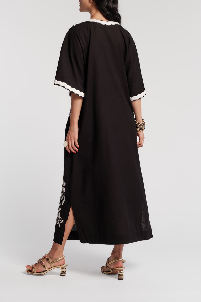Charming Caftan Peacock, Alternate, color, Black/Multi
