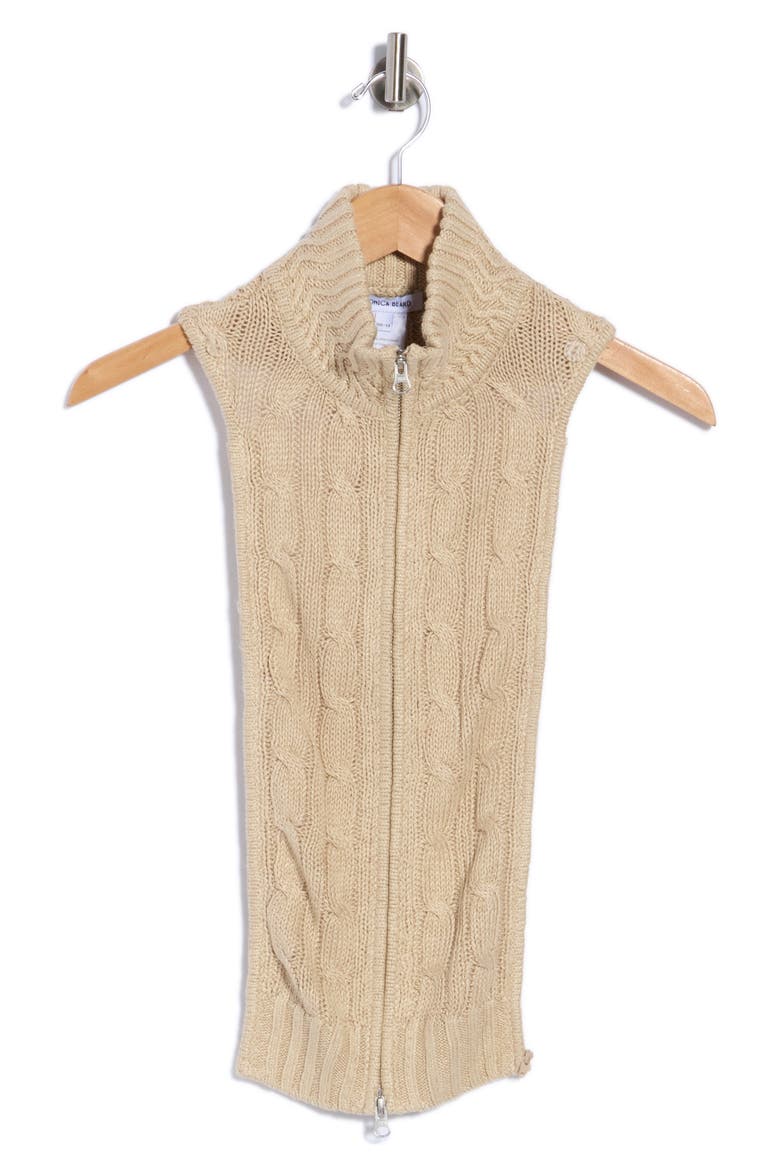 Radia Cable Knit Dickey, Main, color, STONE KHAKI