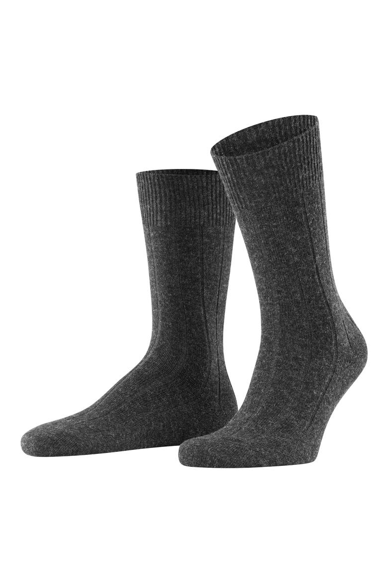 Lhasa Wool Blend Socks, Alternate, color, ANTHRACITE
