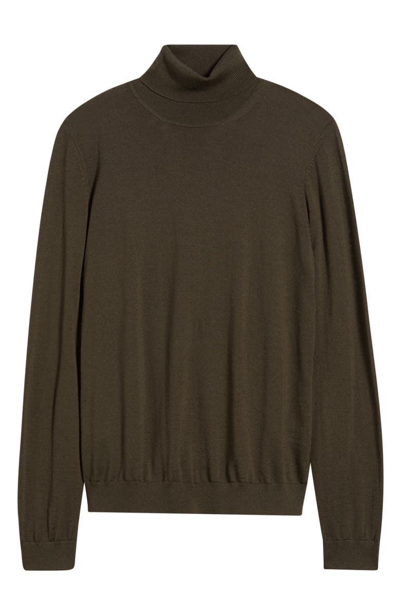 BOSS Musso Virgin Wool Turtleneck Sweater, Alternate, color, Open Brown