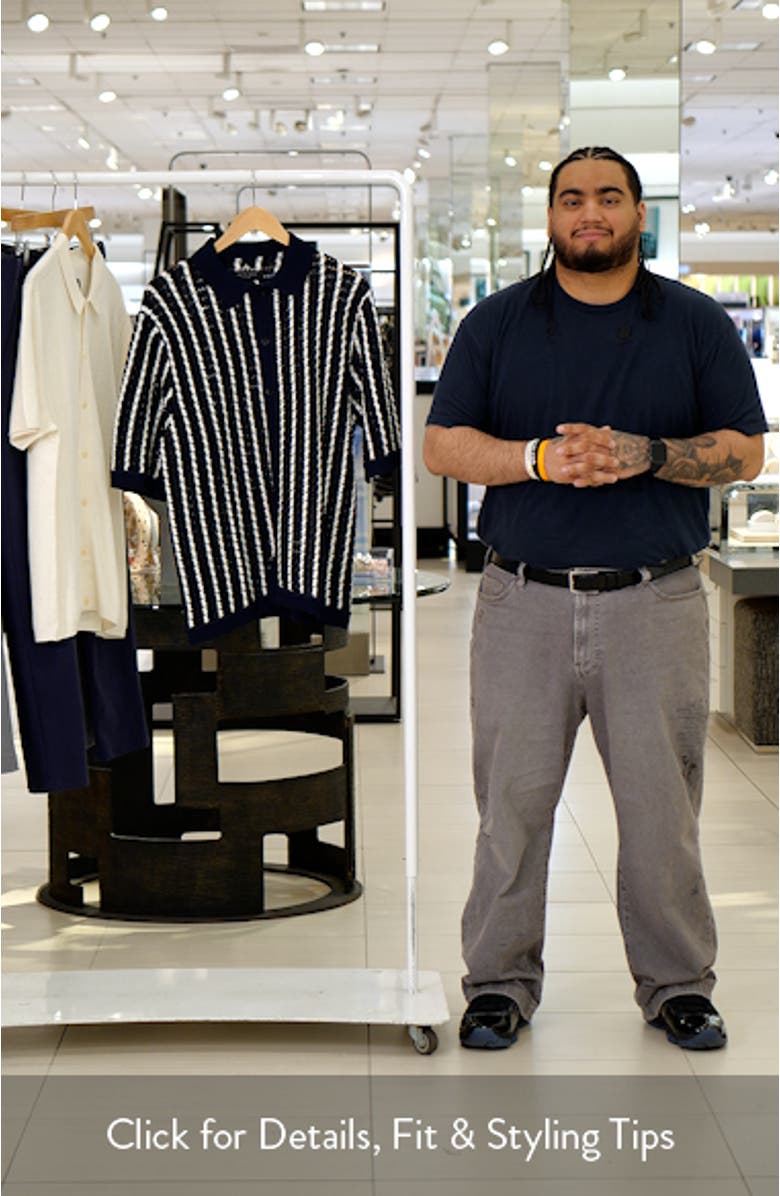 Dalton Texture Knit Short Sleeve Button-Up Shirt, sales video thumbnail