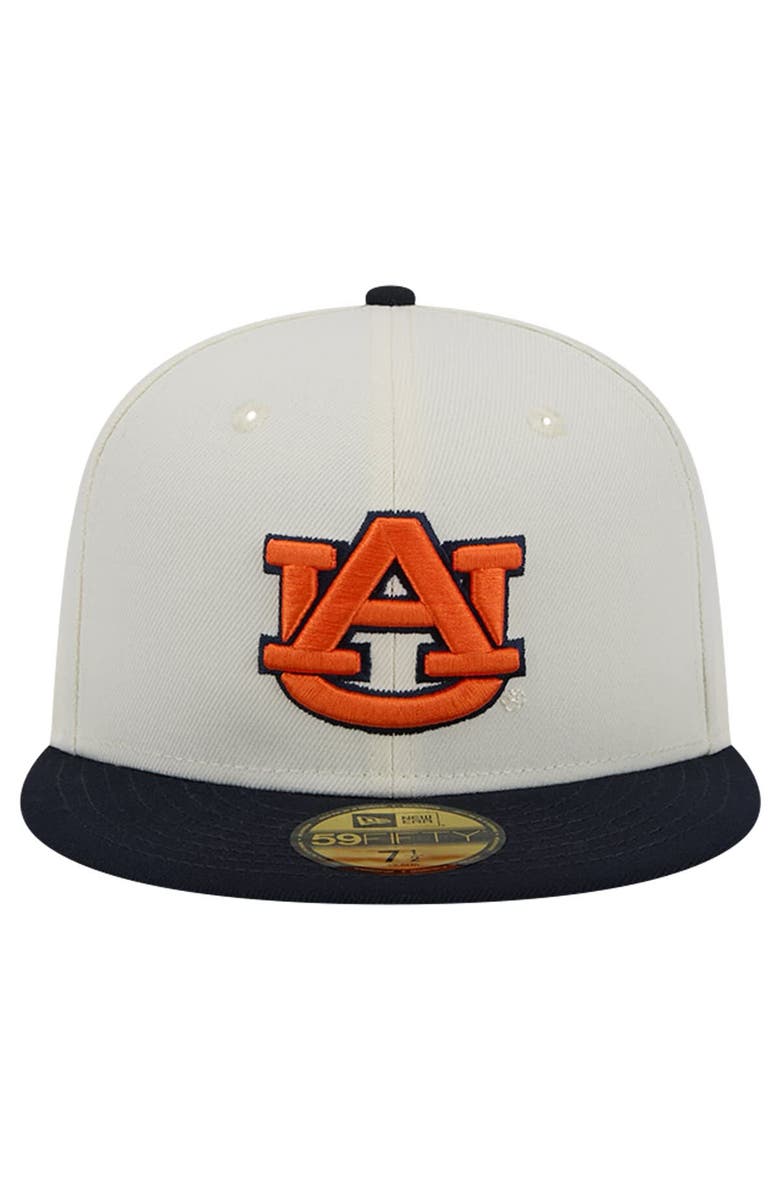 New Era Men's New Era Auburn Tigers Chrome White Vintage 59FIFTY Fitted Hat, Alternate, color, 