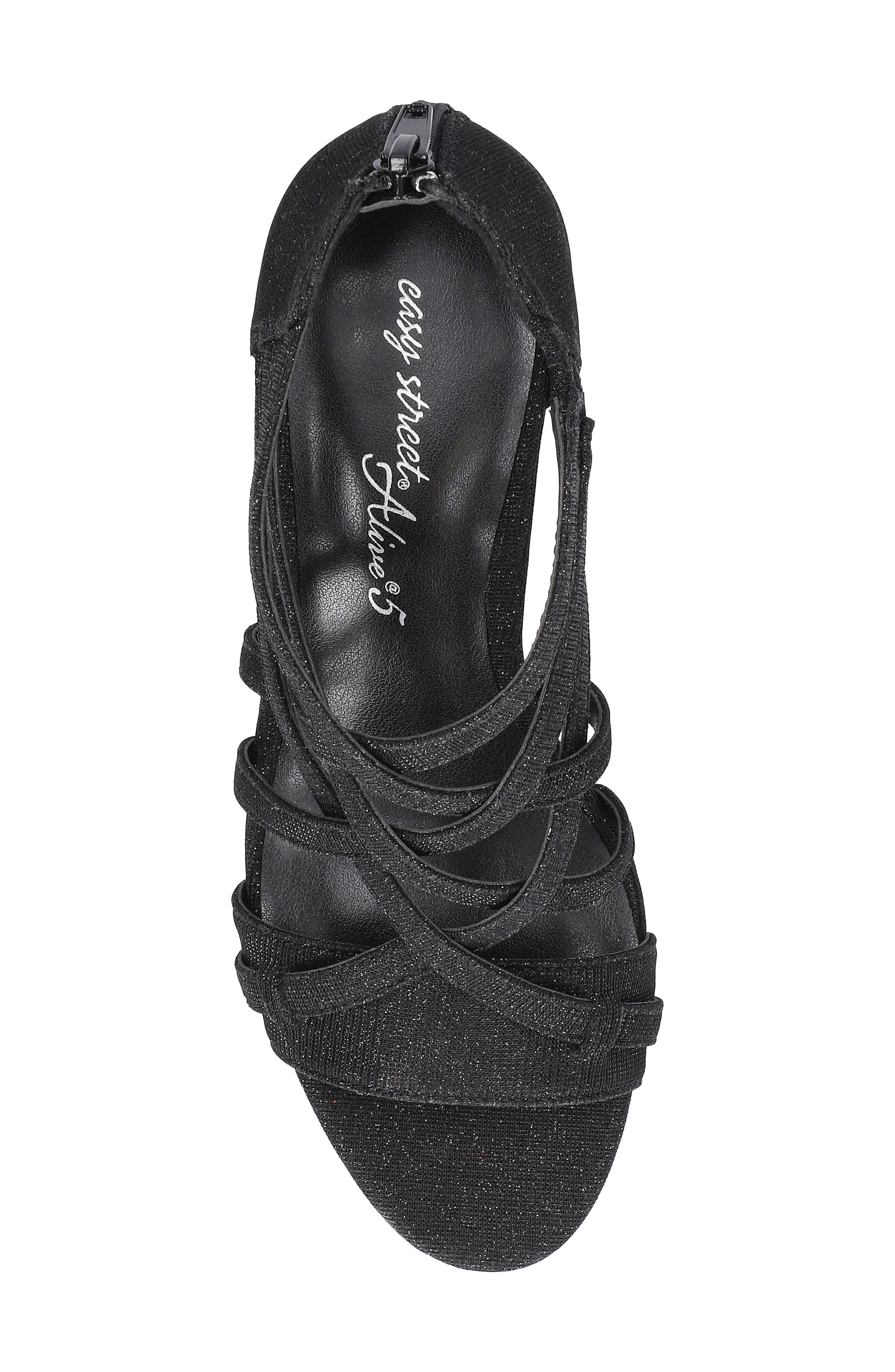 Amaze Caged Heeled Sandal - Multiple Widths Available, Alternate, color, BLACK GLITTER