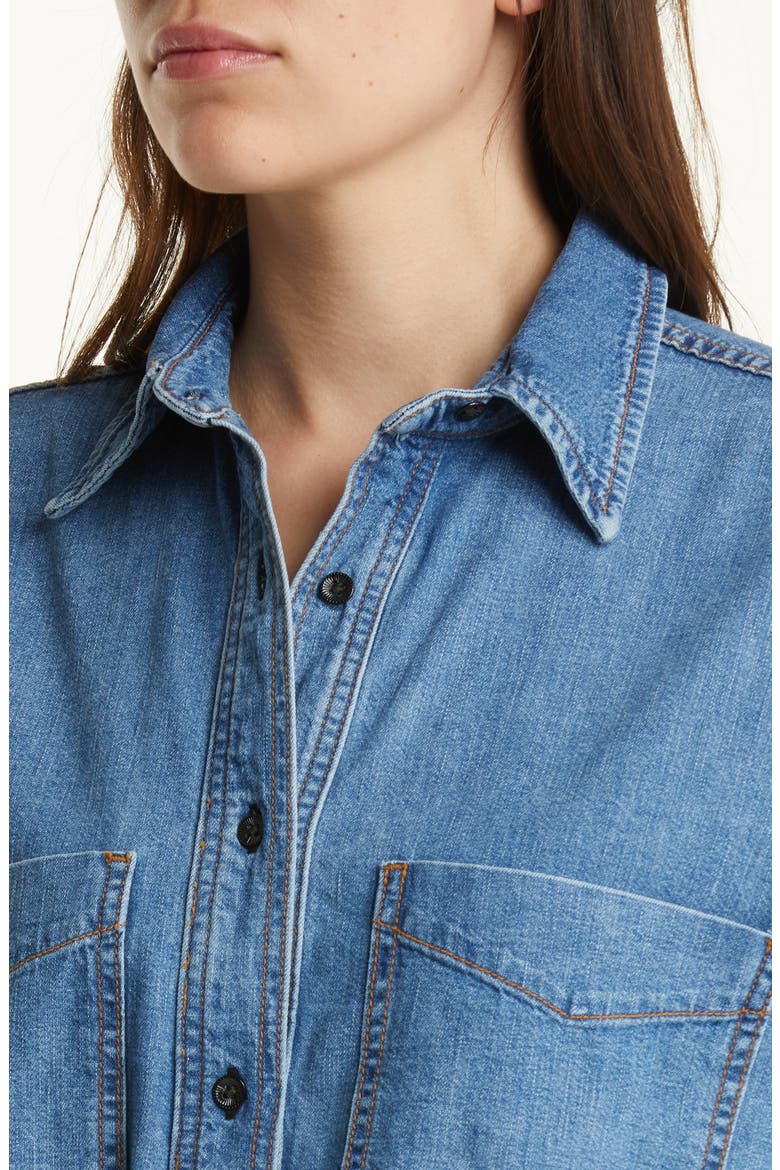 Oversize Denim Button-Up Shirt, Alternate, color, VINTAGE