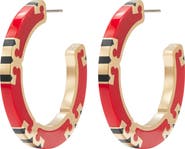 Tory Burch T-Stripe Hoop Earrings