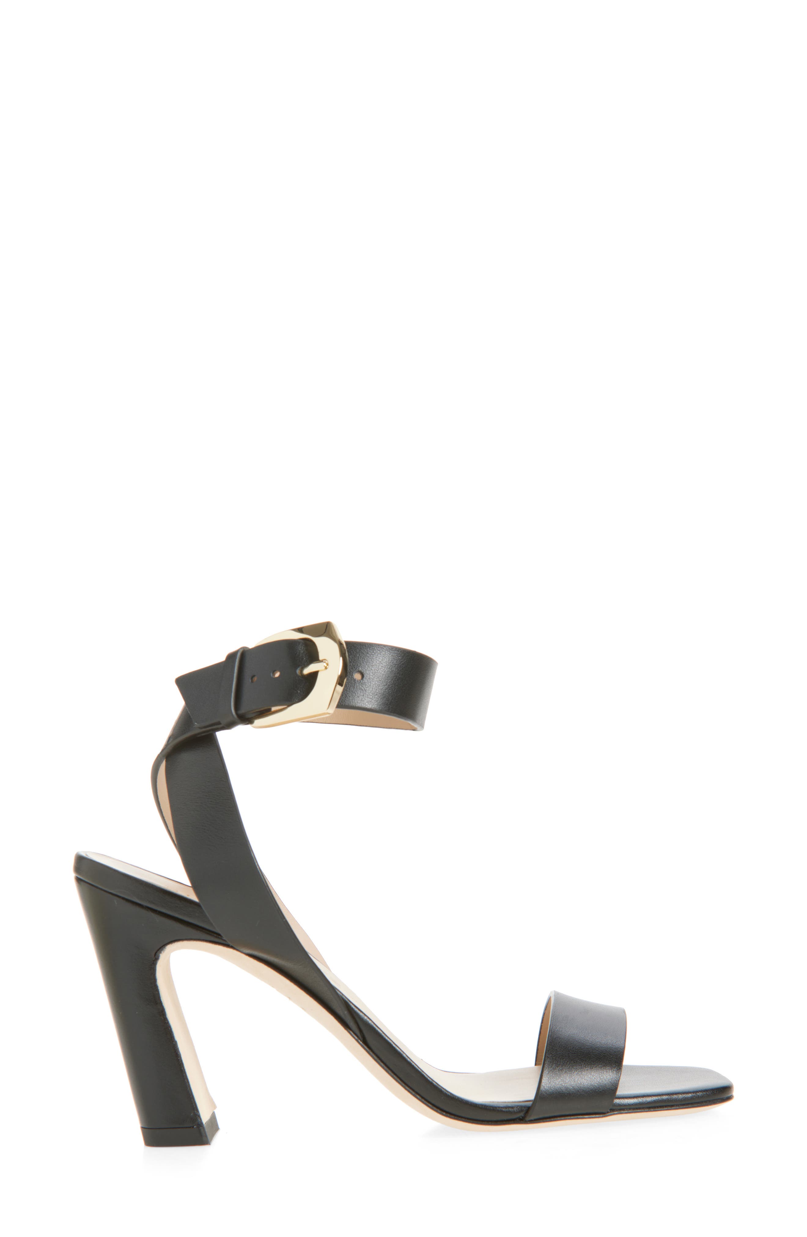 Stuart Weitzman Sai Ankle Strap Sandal, Alternate, color, Black