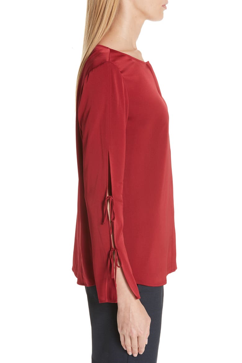 Burana Stretch Silk Blouse, Alternate, color, DARK RED