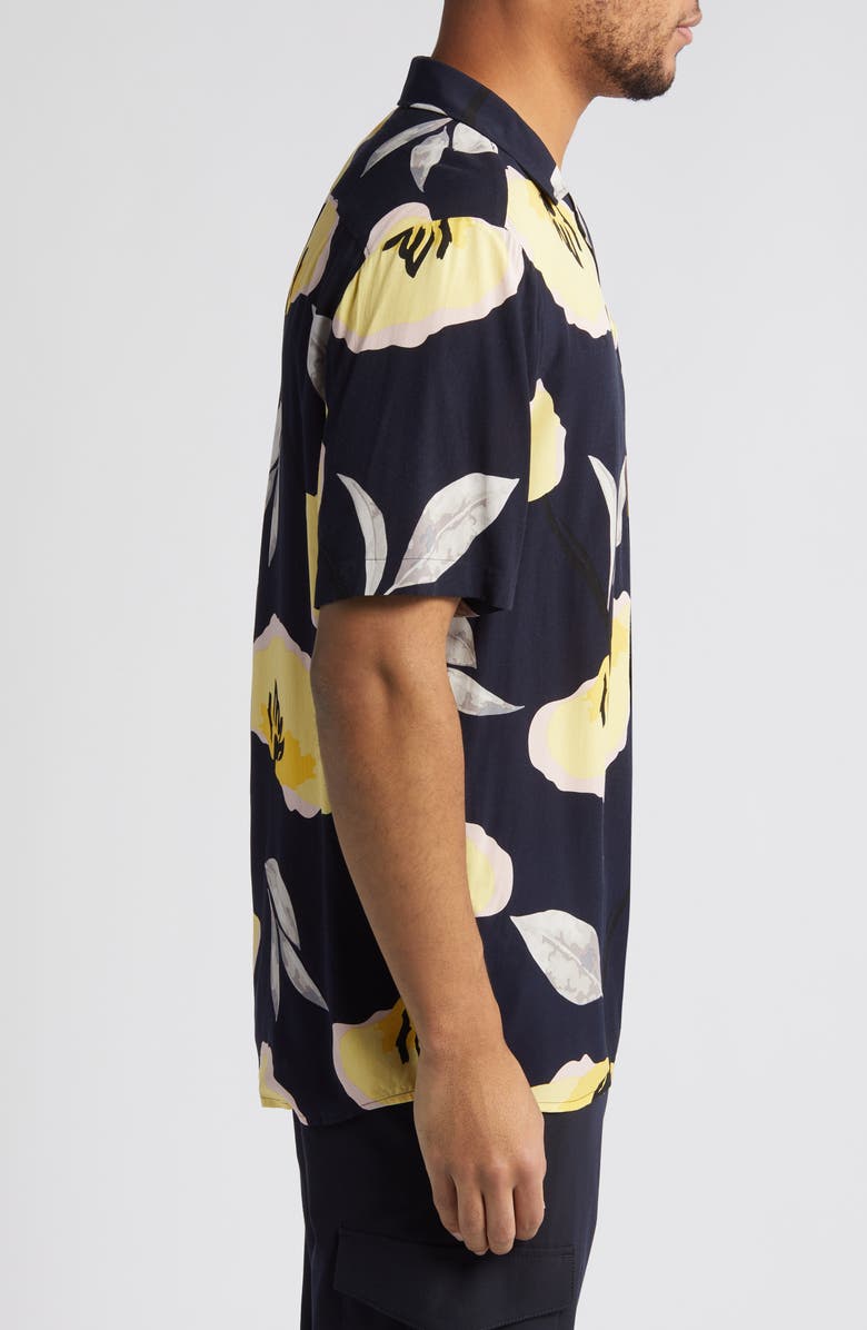 HUGO Ellino Camp Shirt, Alternate, color, Dark Blue