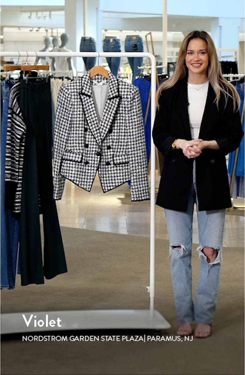 Diego Metallic Check Cotton Blend Tweed Dickey Jacket, sales video thumbnail