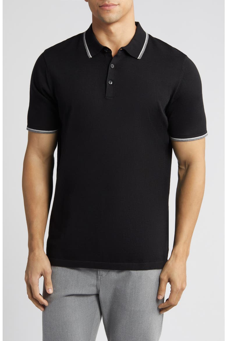 Ross Tipped Polo, Main, color, BLACK