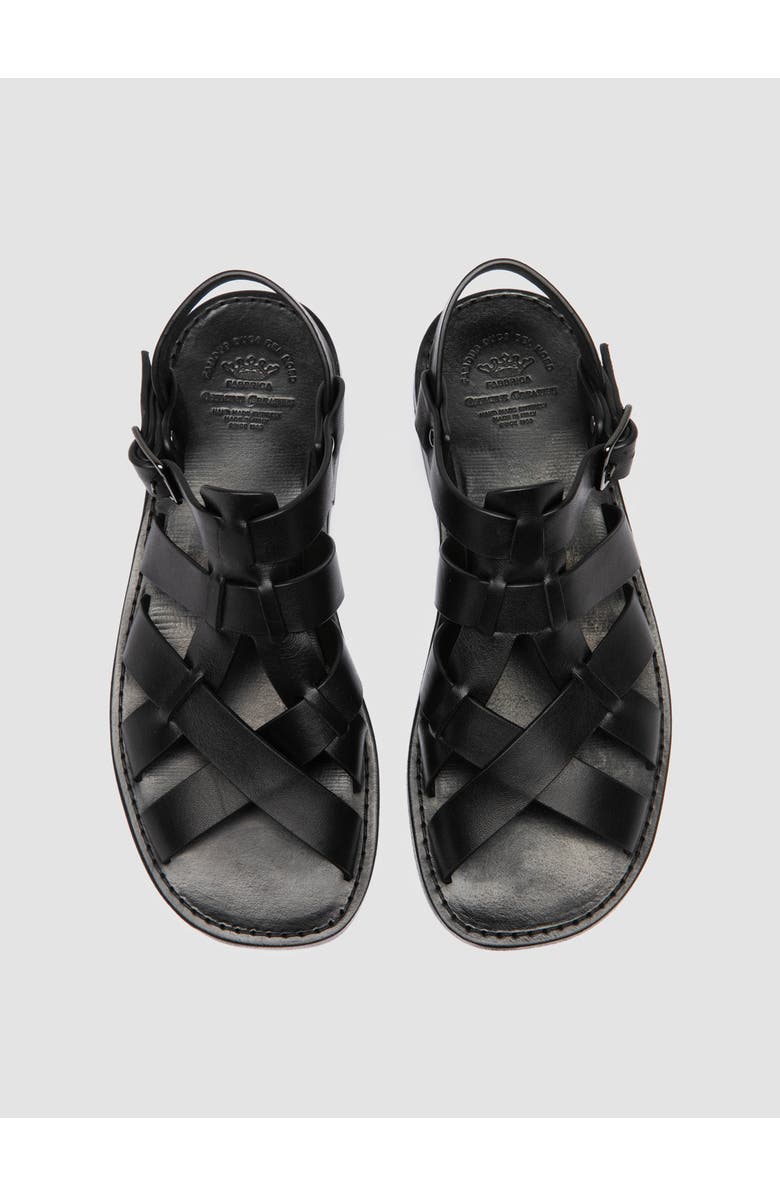 Officine Creative Ganema 105 Leather Fisherman Sandals, Alternate, color, Black