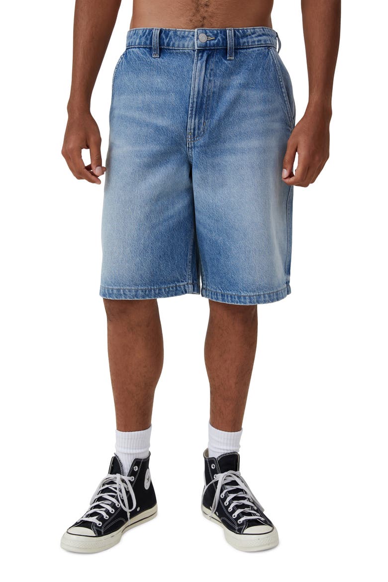 Men's Baggy Denim Short, Main, color, CANNONBALL BLUE
